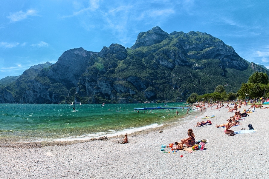 der Strand von Riva del Garda